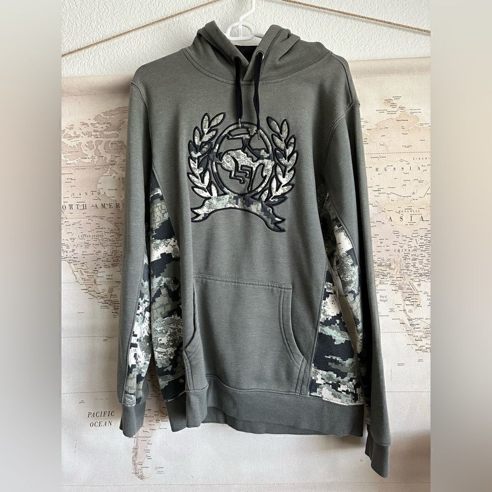 Men’s Cinch Size S Green Western Digital Camouflage Hooded Pullover Sweatshirt